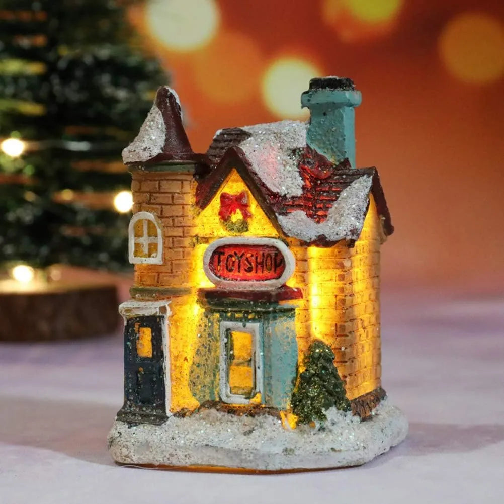 Casa de Luz de Resina de Natal